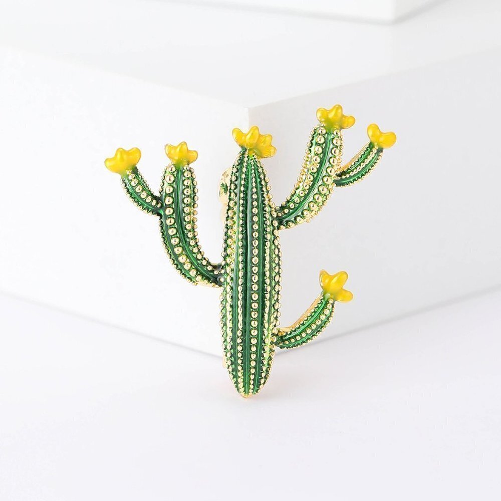 Naturalcactus Brooch pendant, the cactus brooch pendant, copper plated - Picture 2 of 2